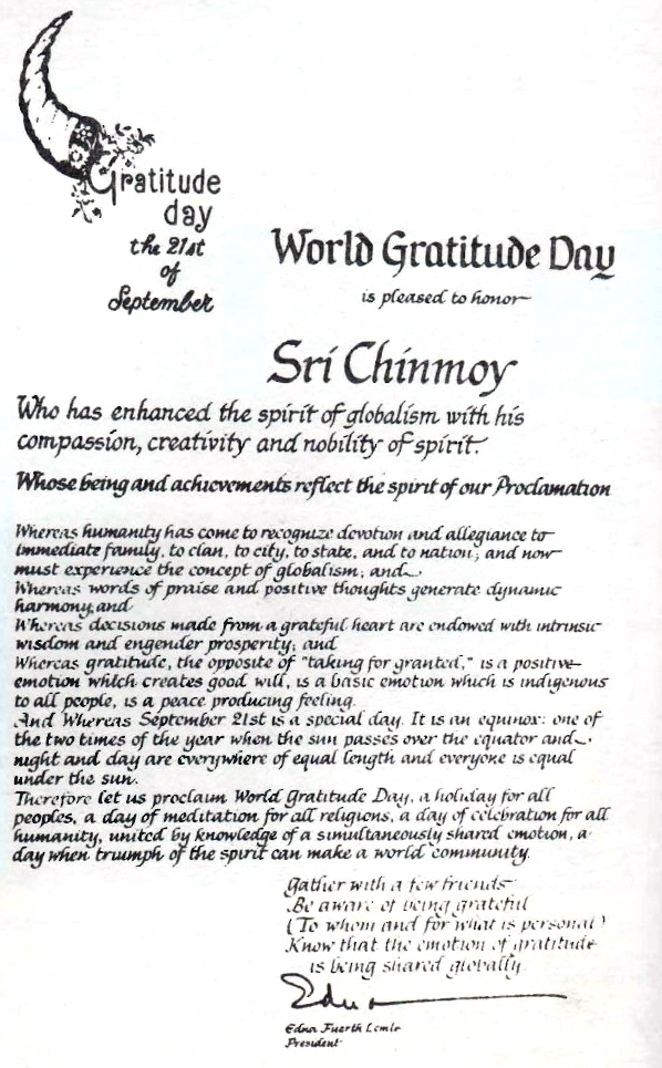 1977 Gratitude day