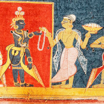 Sumangali reads a story about Krishna and Sudhama